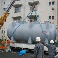 浄化槽設置施工手順の紹介－6:浄化槽本体据え付け その１